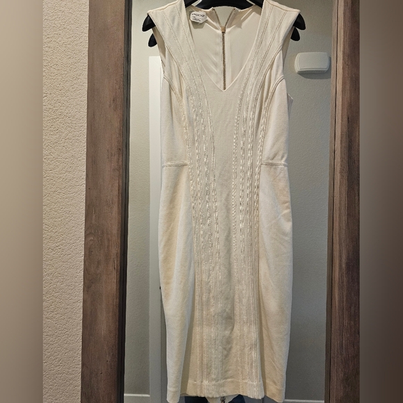 Elegant Cream Sleeveless Dress - Picture 1 of 5